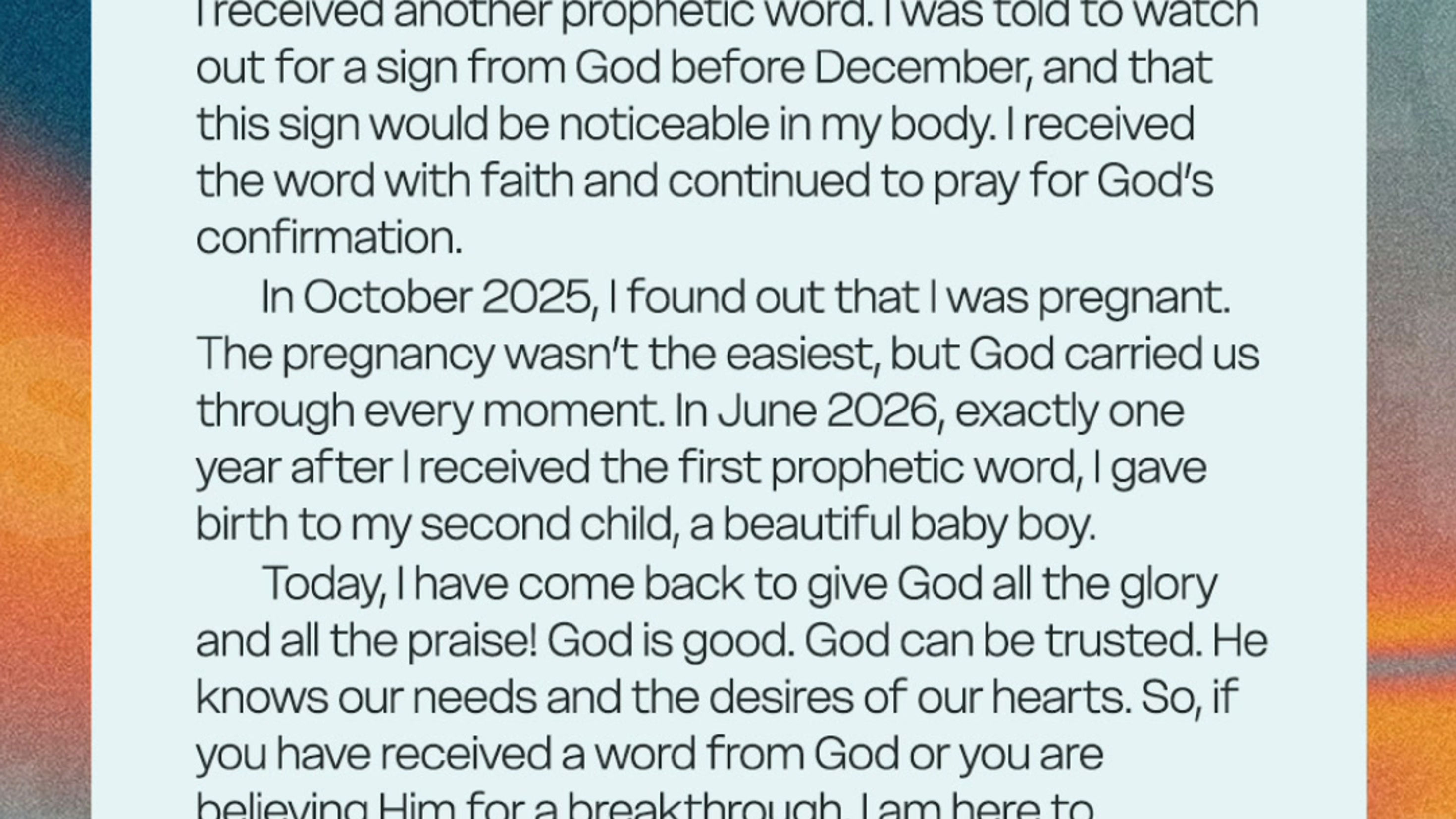 Testimonies